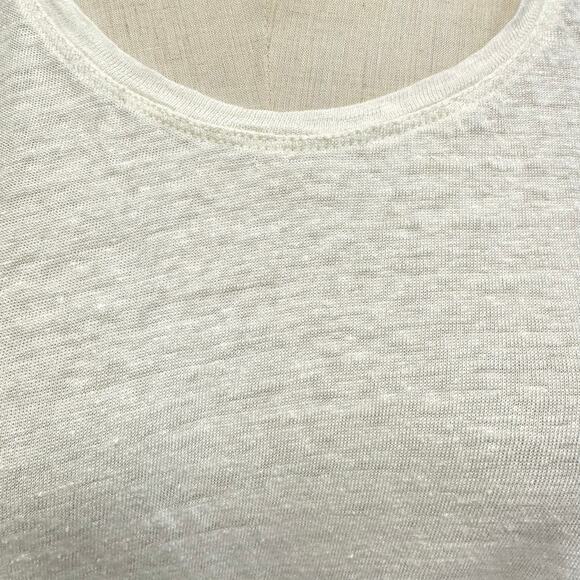 Swildens ivory linen slub lagenlook basic short sleeve boxy tee shirt size large - Picture 5 of 15